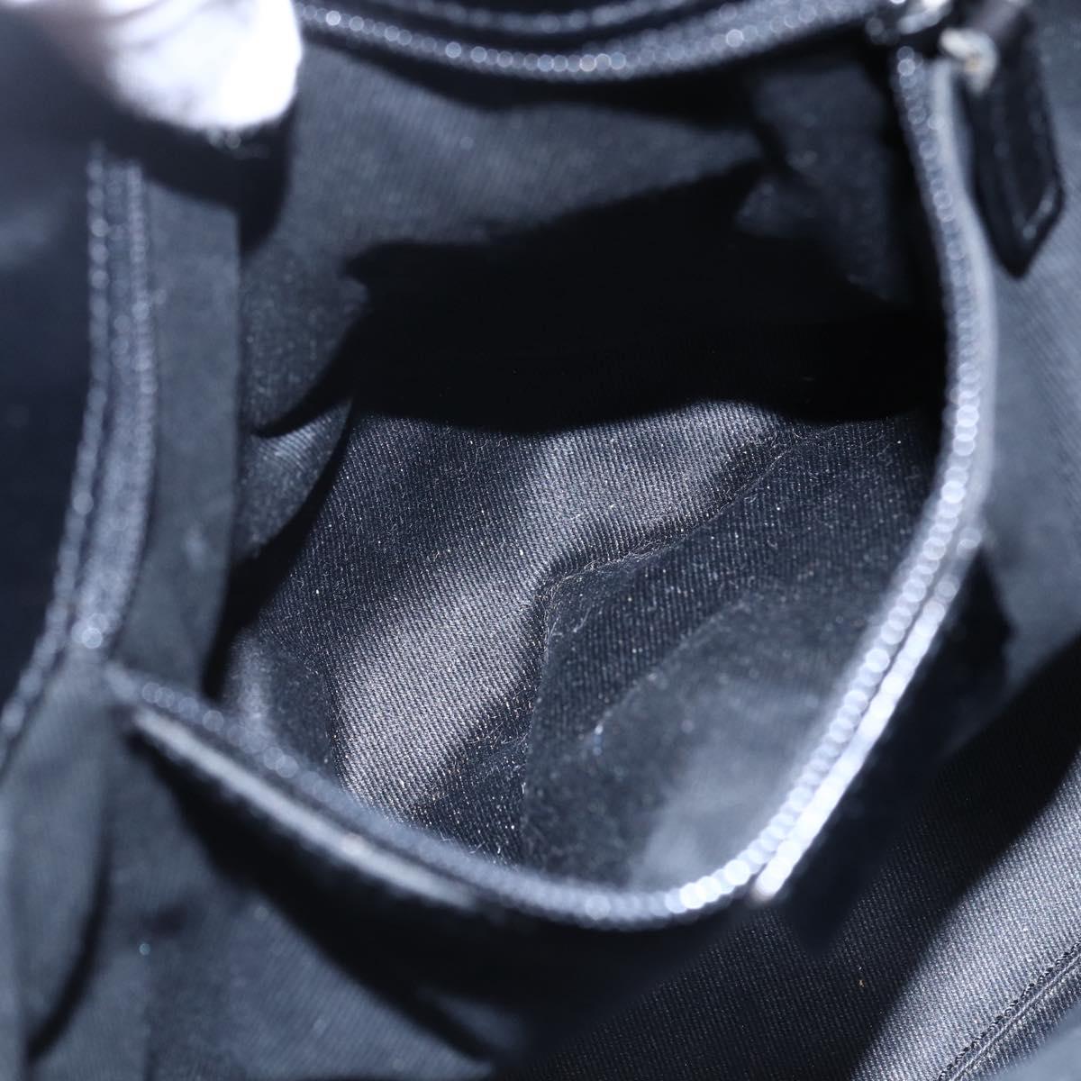 GUCCI GG Canvas Hand Bag Outlet Black Silver 105651 Auth 148837