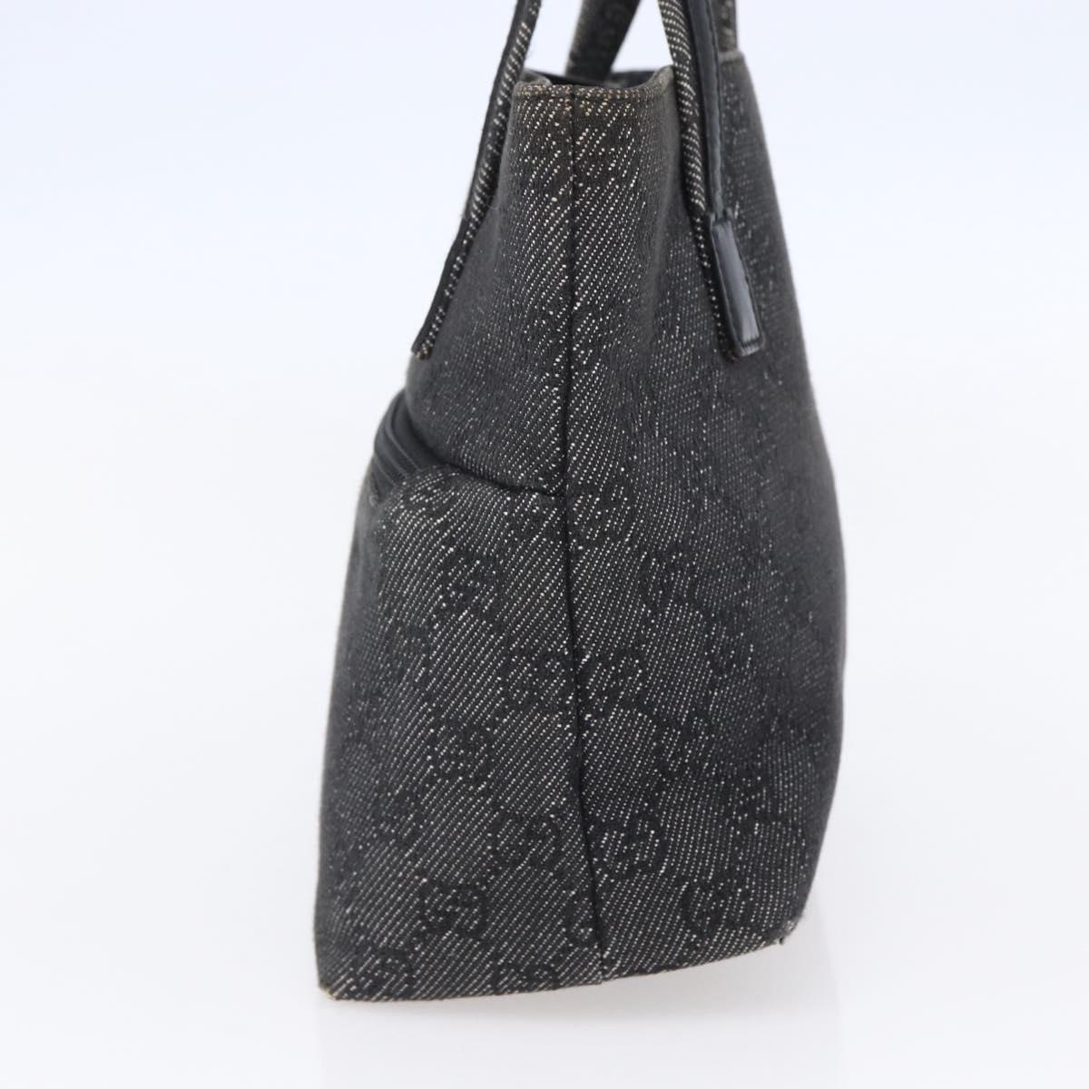 GUCCI GG Canvas Hand Bag Outlet Black Silver 105651 Auth 148837