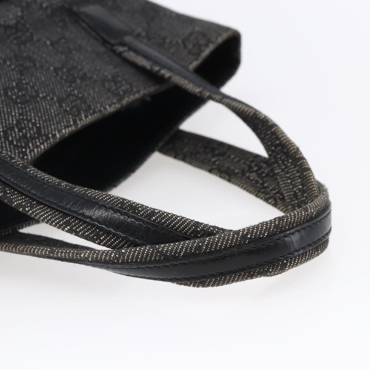 GUCCI GG Canvas Hand Bag Outlet Black Silver 105651 Auth 148837