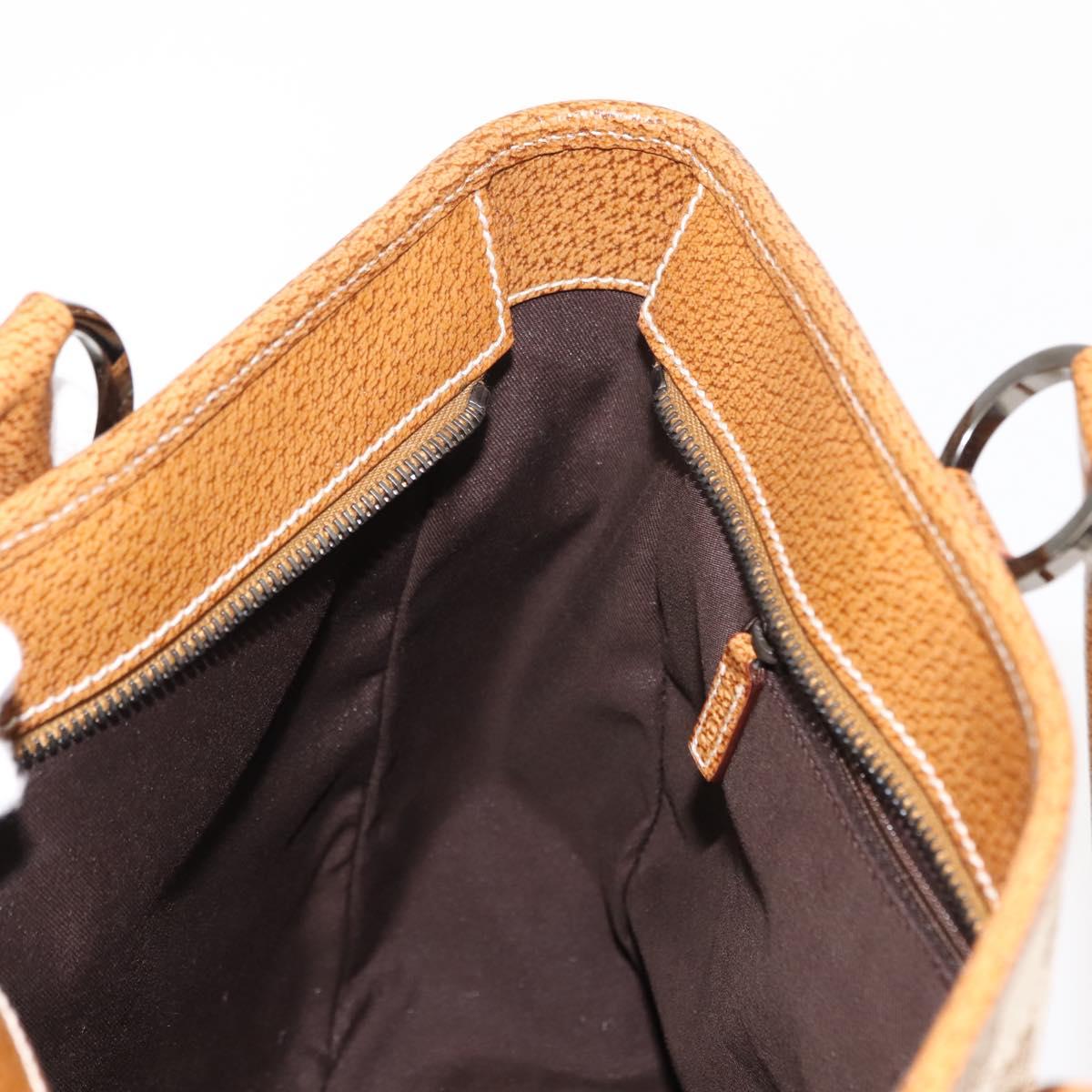 GUCCI GG Canvas Tote Bag Beige Silver 113011 Auth 148839V