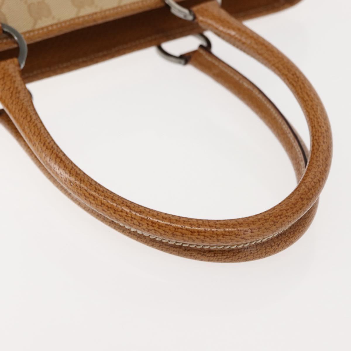 GUCCI GG Canvas Tote Bag Beige Silver 113011 Auth 148839V