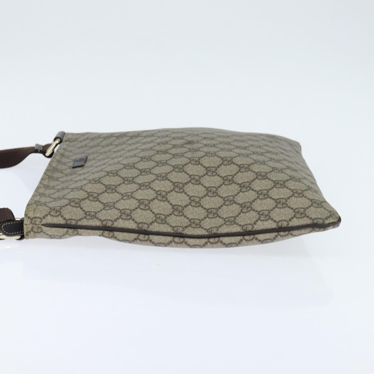 GUCCI GG Supreme Shoulder Bag PVC Beige Gold 201446 Auth 148846