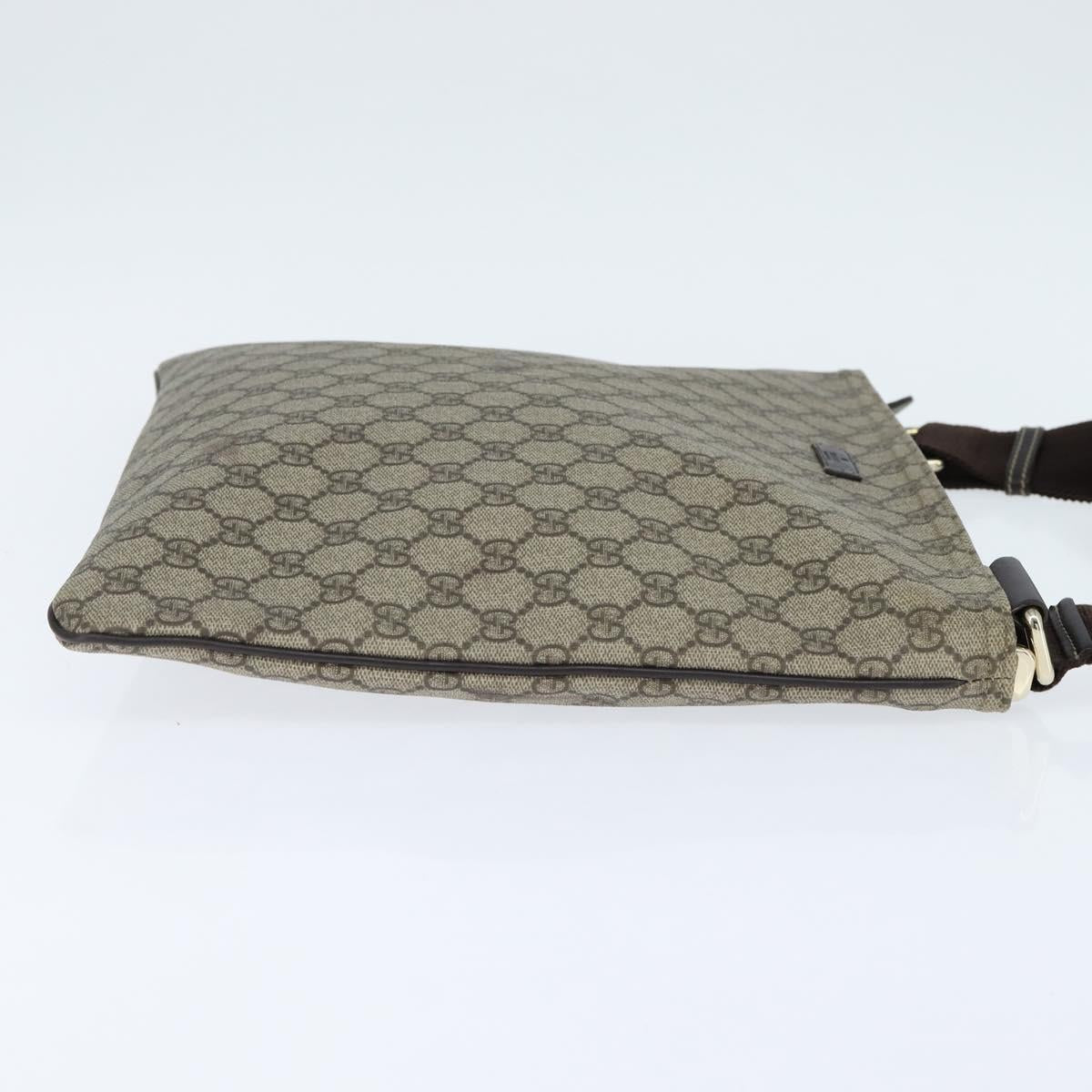 GUCCI GG Supreme Shoulder Bag PVC Beige Gold 201446 Auth 148846