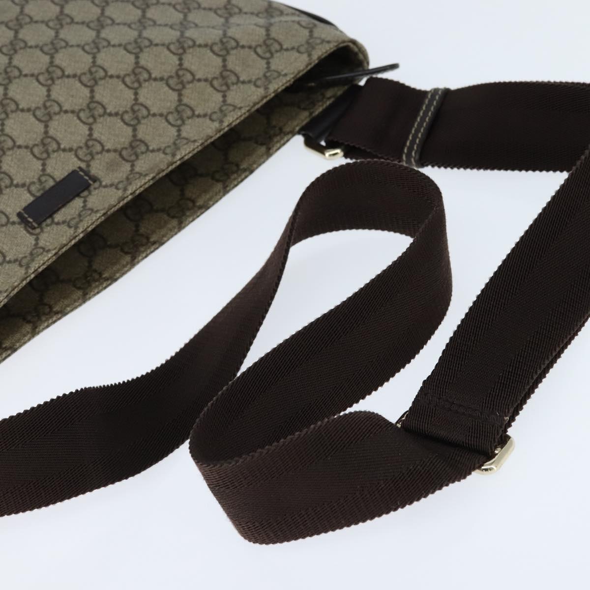 GUCCI GG Supreme Shoulder Bag PVC Beige Gold 201446 Auth 148846