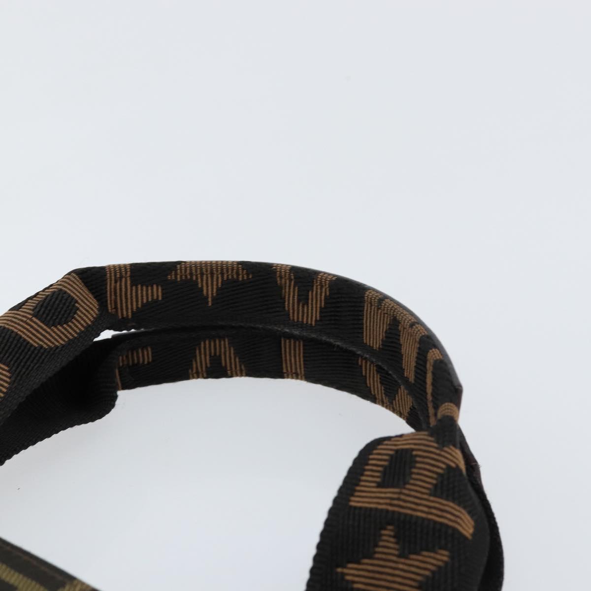 FENDI Zucca Canvas Hand Bag Black Brown Auth 148855