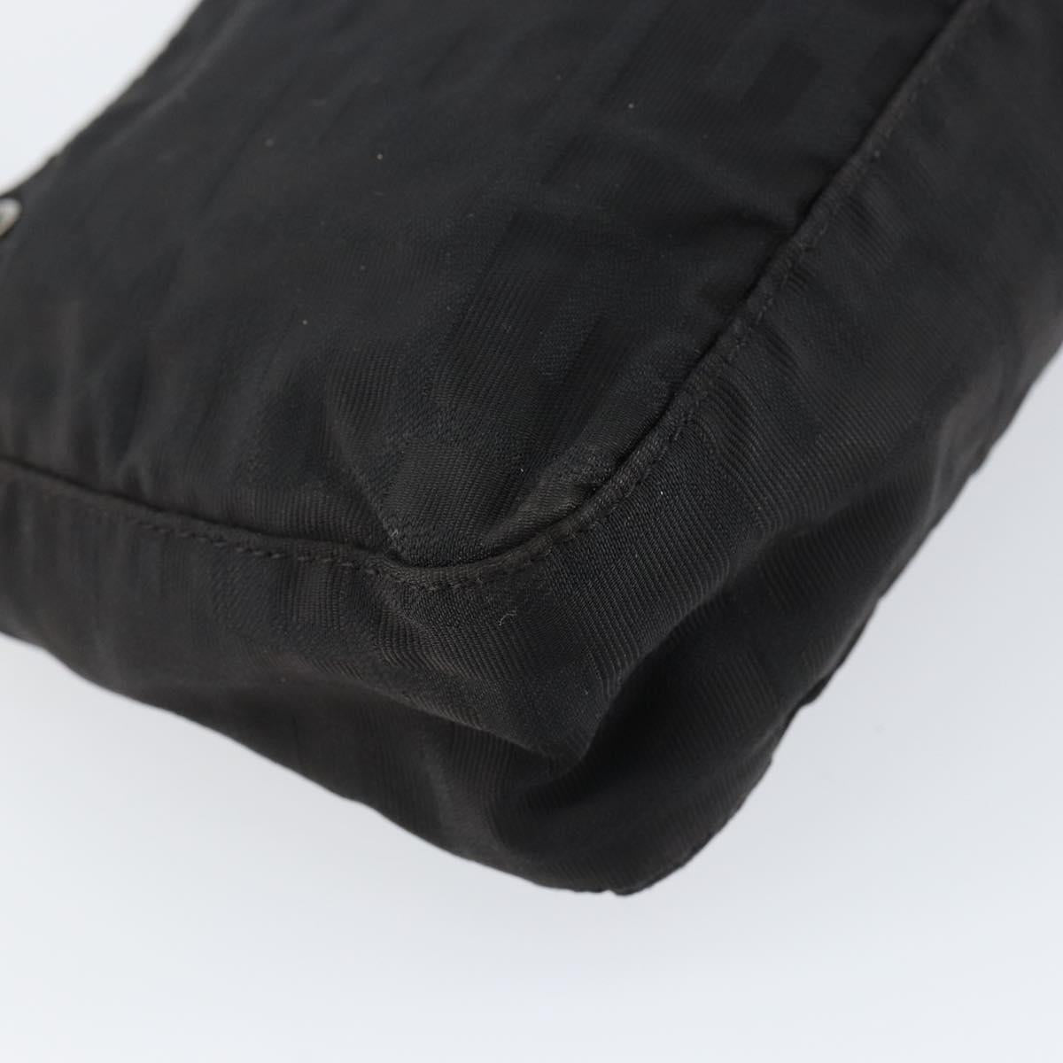 FENDI Zucca Canvas Shoulder Bag Black Auth 148857