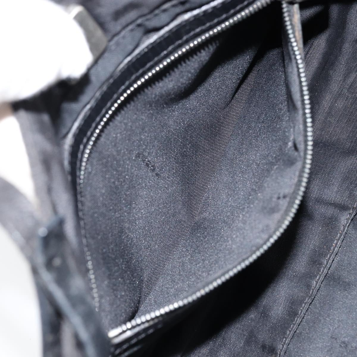 FENDI Zucca Canvas Shoulder Bag Black Auth 148857