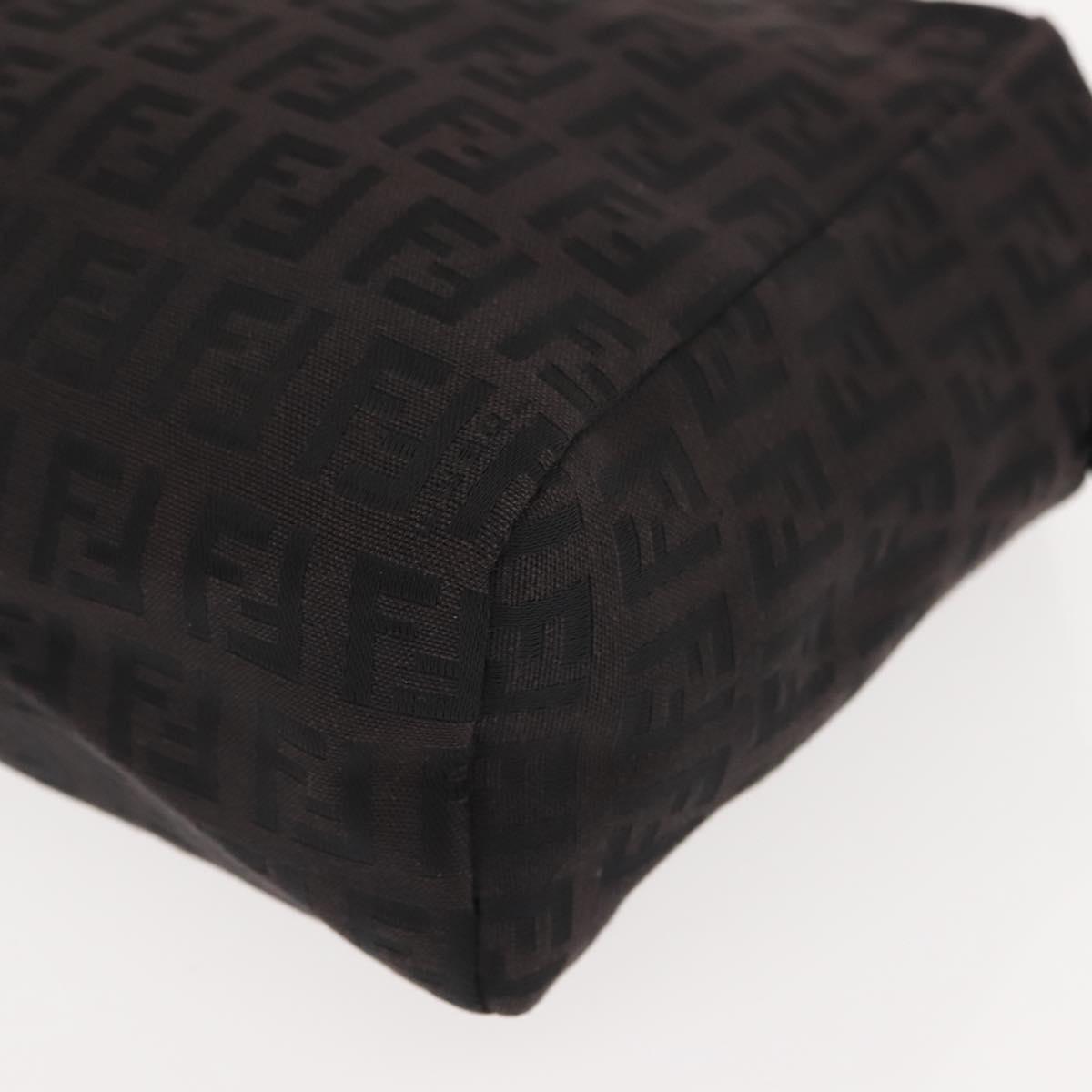 FENDI Zucchino Canvas Hand Bag Black Auth 148858