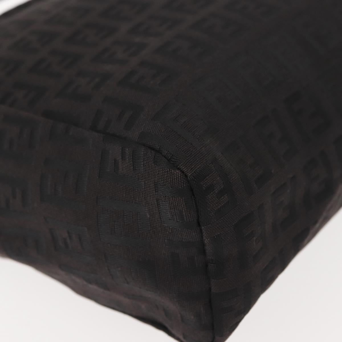 FENDI Zucchino Canvas Hand Bag Black Auth 148858