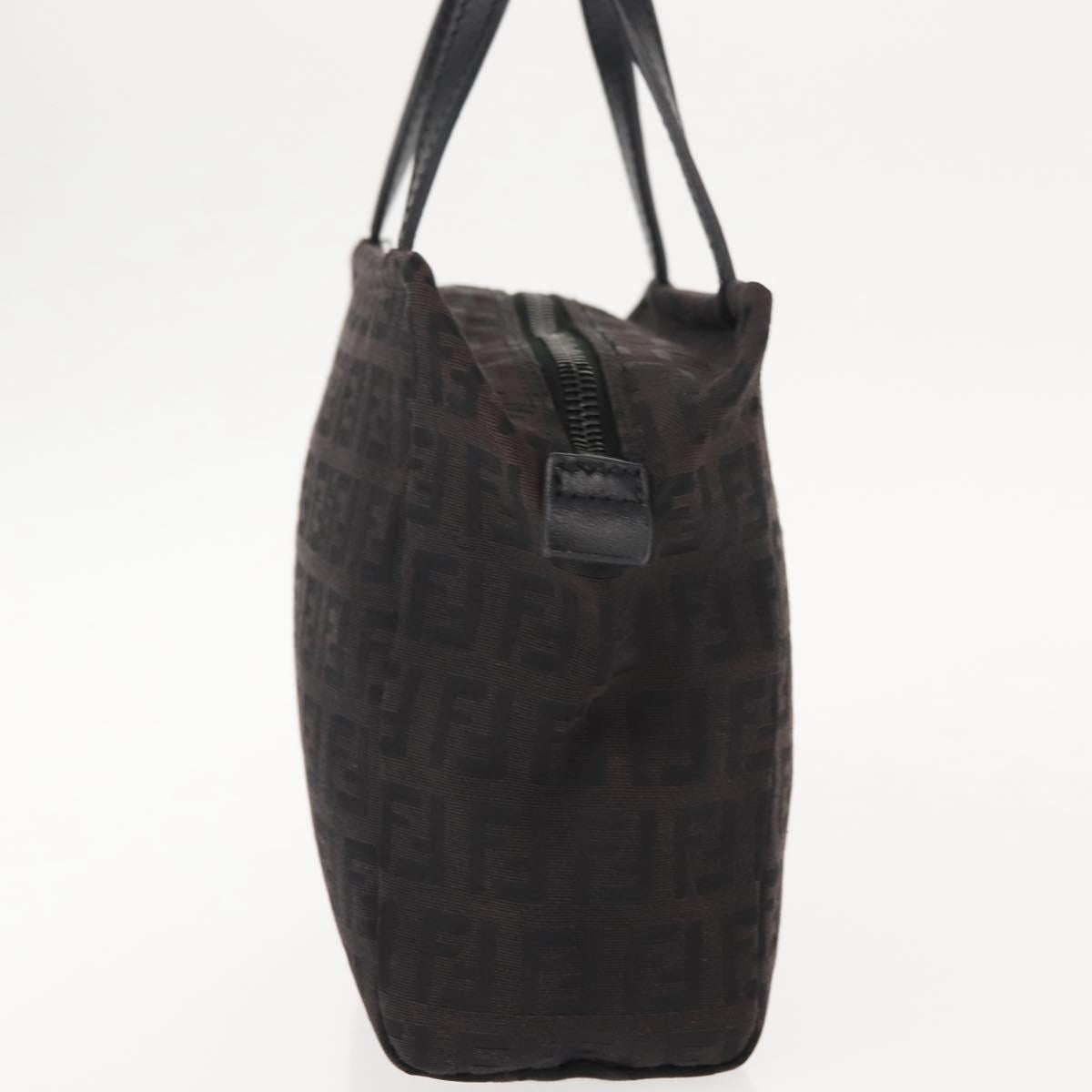 FENDI Zucchino Canvas Hand Bag Black Auth 148858