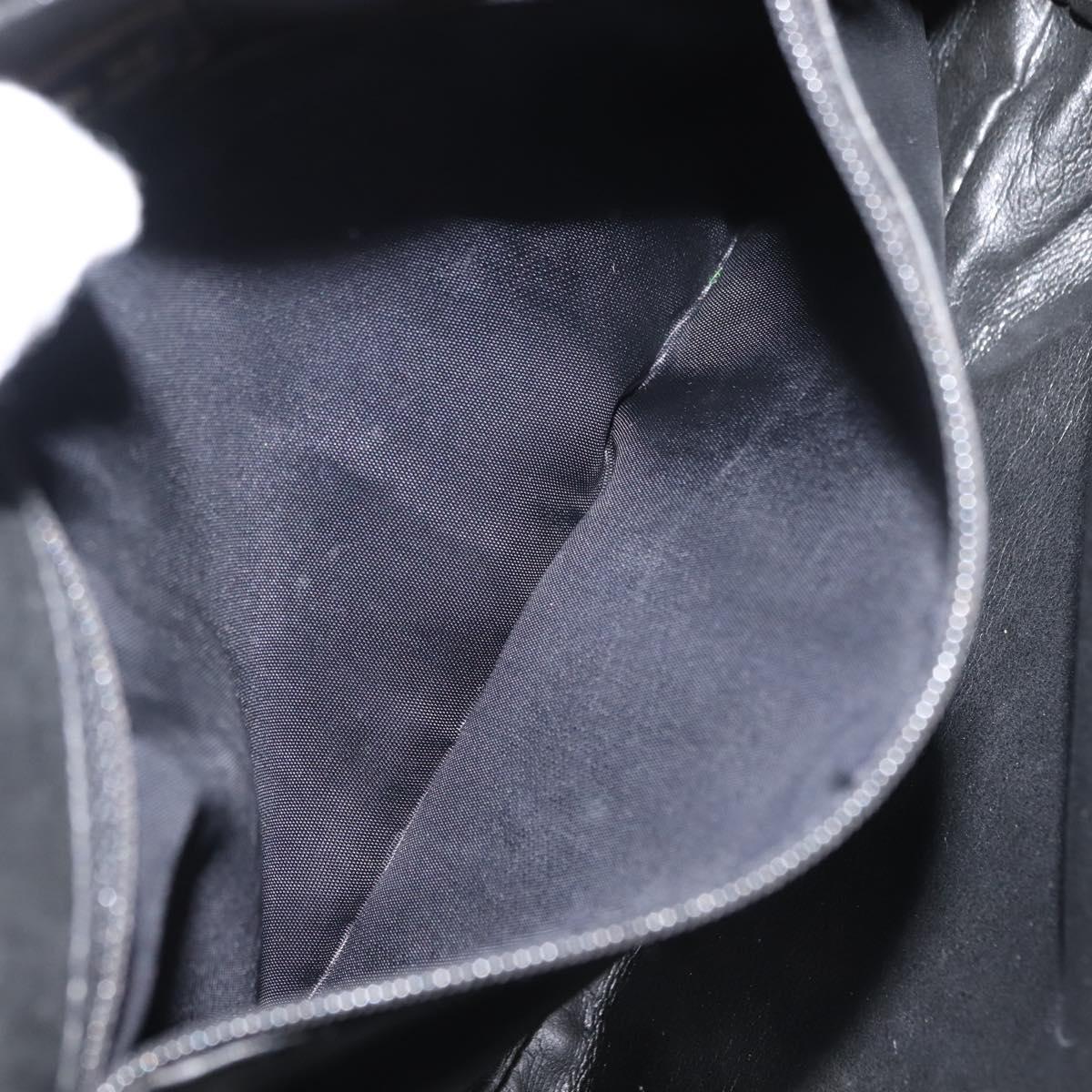 FENDI Shoulder Bag Leather Black Auth 148859