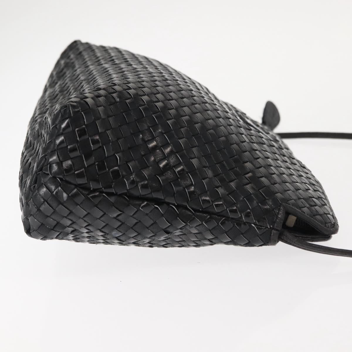 FENDI Shoulder Bag Leather Black Auth 148859