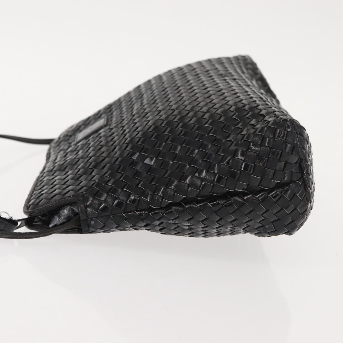 FENDI Shoulder Bag Leather Black Auth 148859