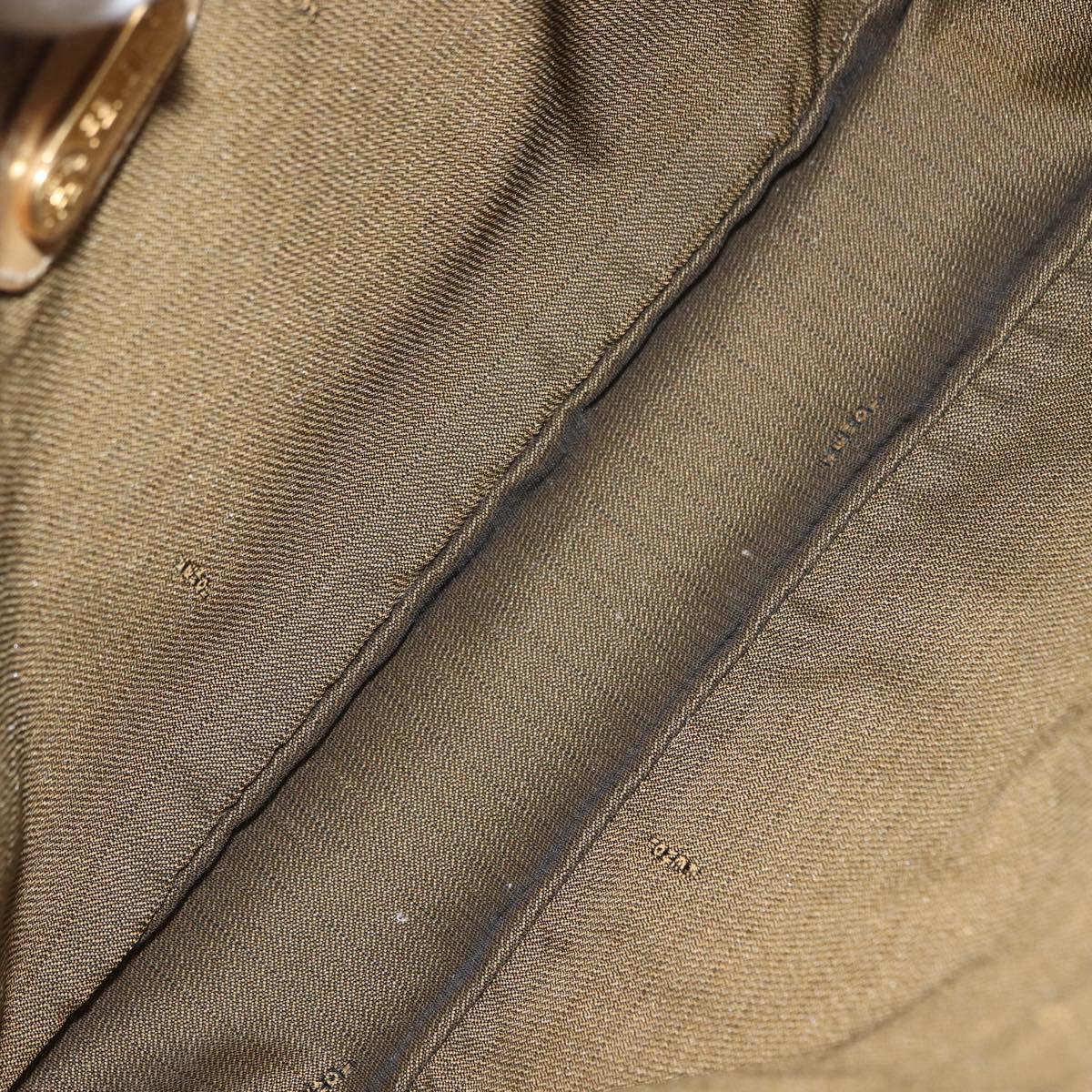 FENDI Shoulder Bag Leather Beige Gold Auth 148863