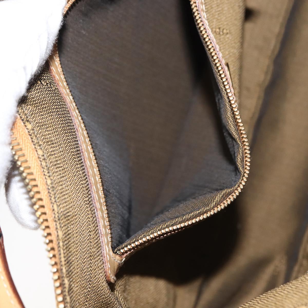 FENDI Shoulder Bag Leather Beige Gold Auth 148863