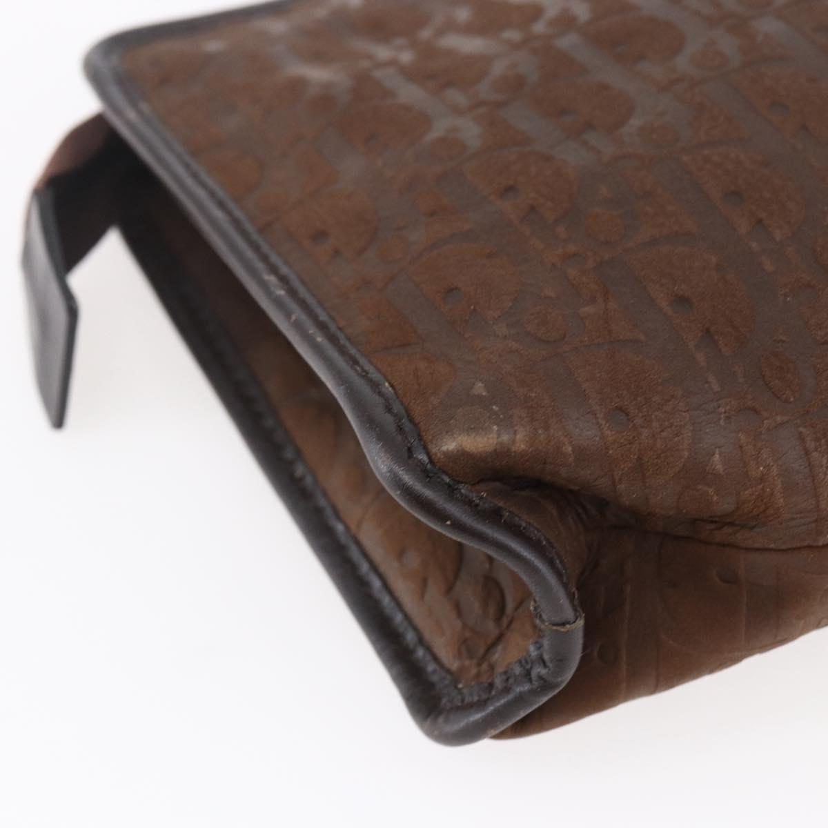 Christian Dior Trotter Canvas Clutch Bag Brown Auth 148875
