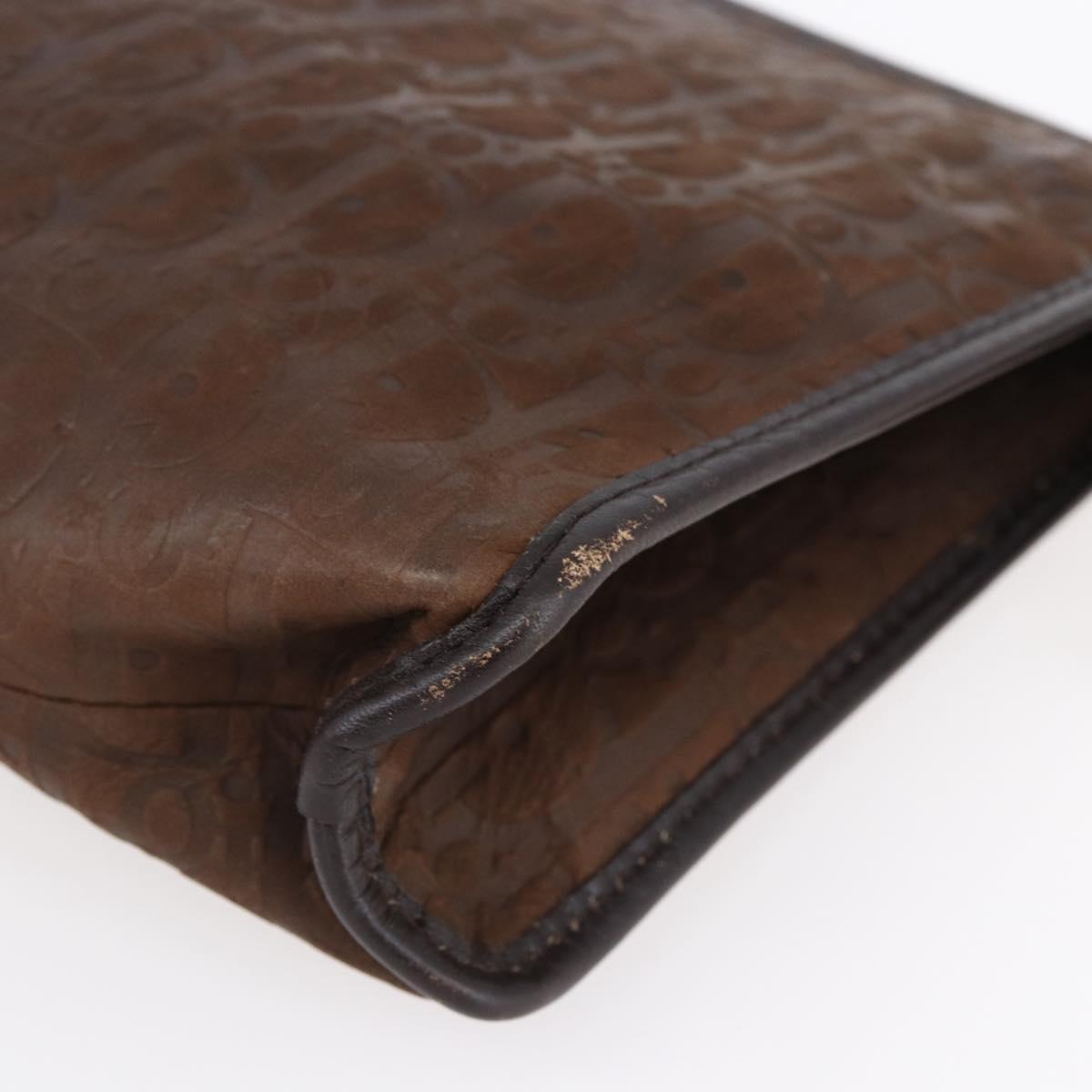 Christian Dior Trotter Canvas Clutch Bag Brown Auth 148875