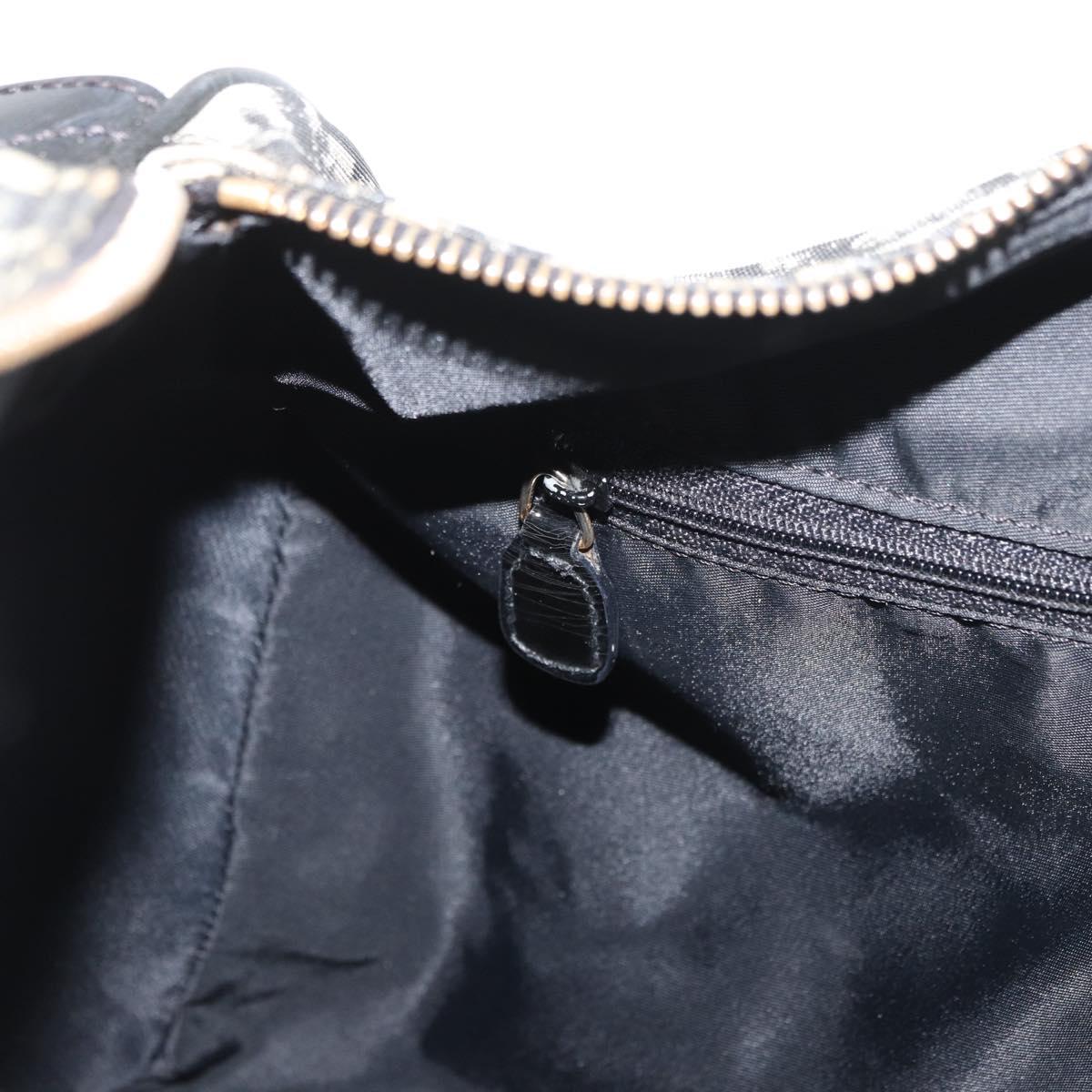 Christian Dior Trotter Canvas Boston Bag PVC Black Gold Auth 148883