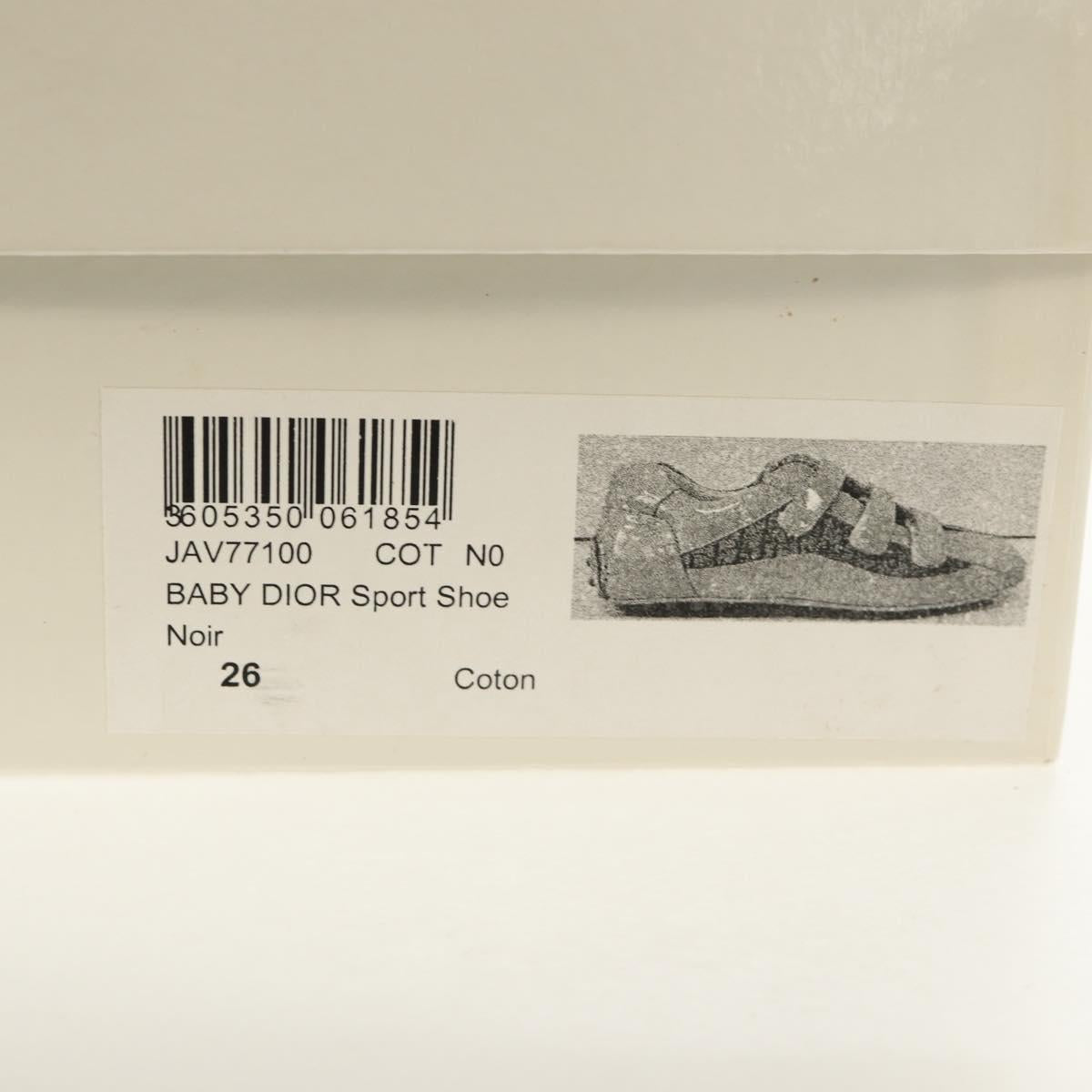 Christian Dior Baby Shoes Trotter Canvas Black Auth 148885V