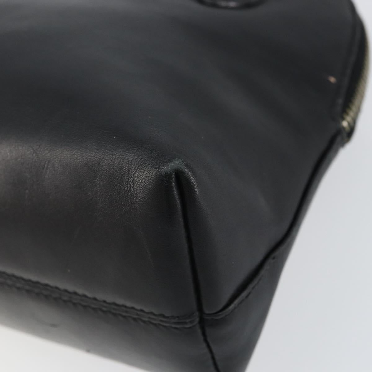 Salvatore Ferragamo Gancini Hand Bag Leather 2way Silver Black Auth 148888