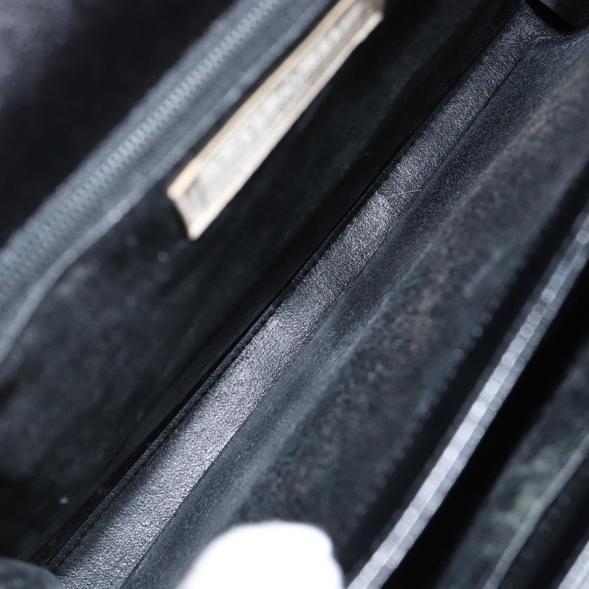 GIVENCHY Hand Bag Leather Black Gold Auth 148891