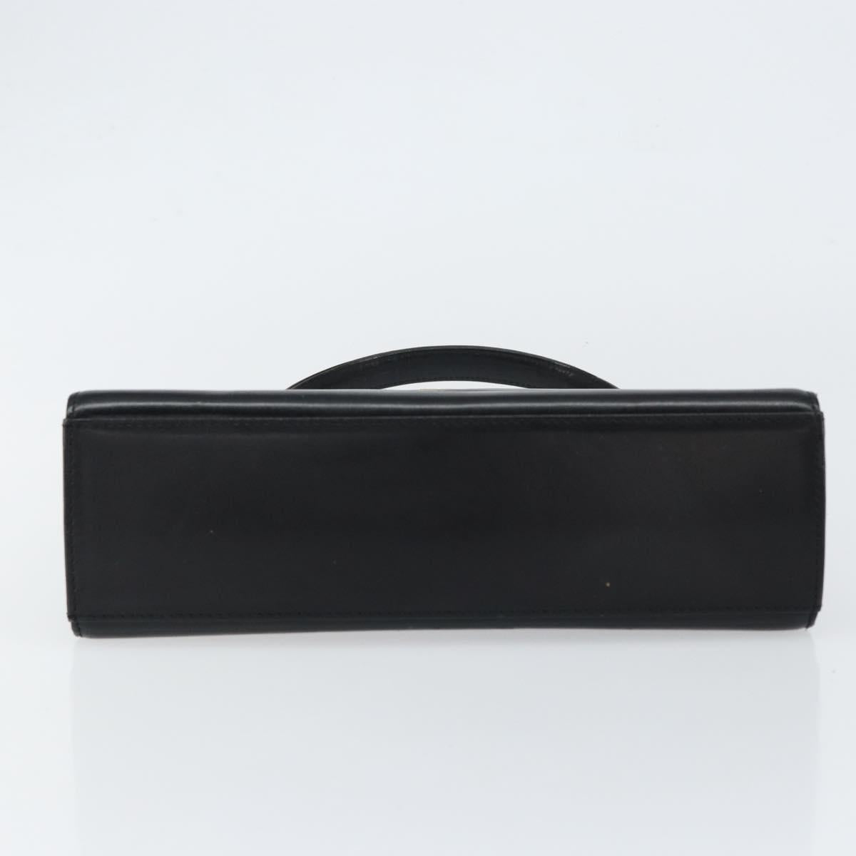 GIVENCHY Hand Bag Leather Black Gold Auth 148891