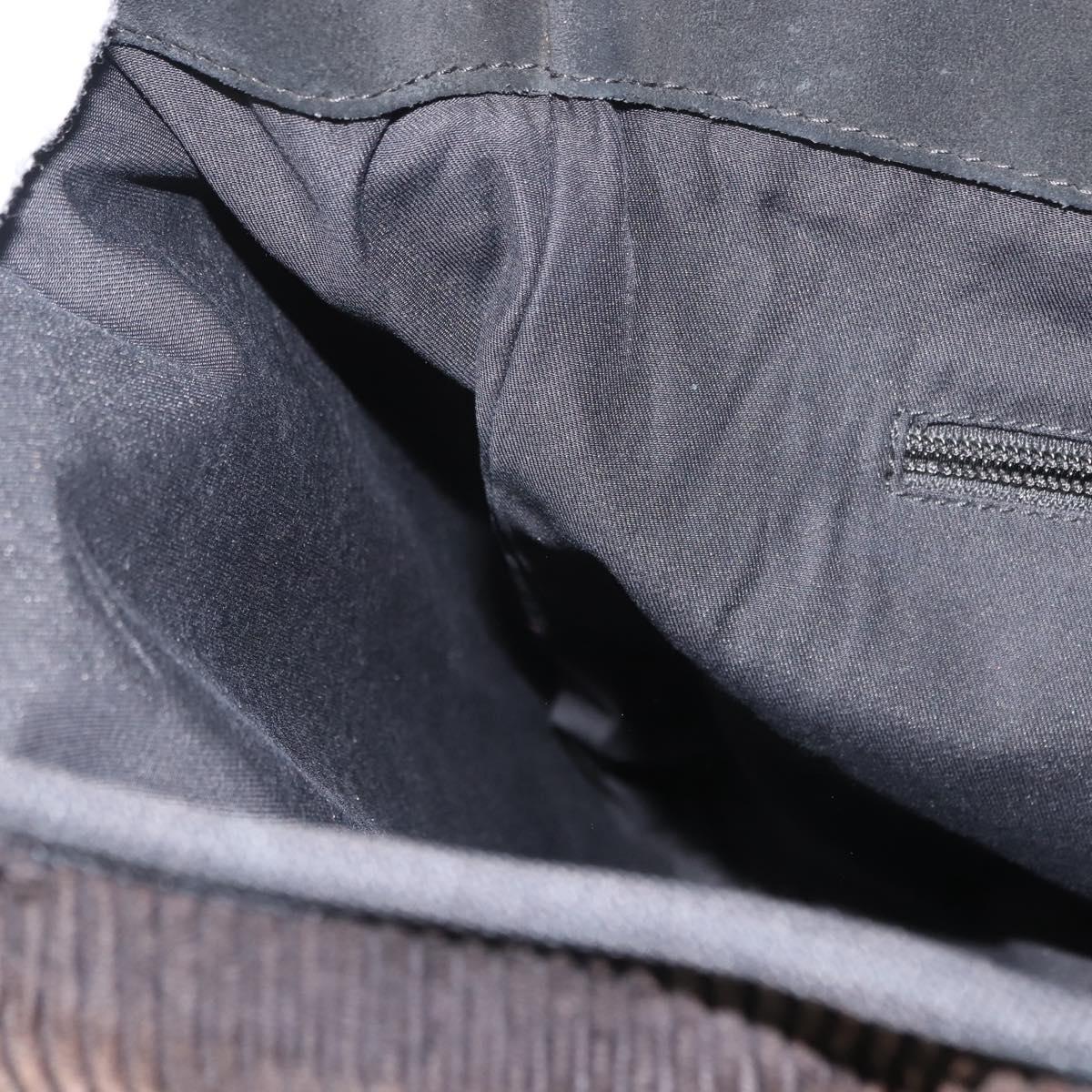 SAINT LAURENT Tote Bag Corduroy Navy Gold 148884 Auth 148894