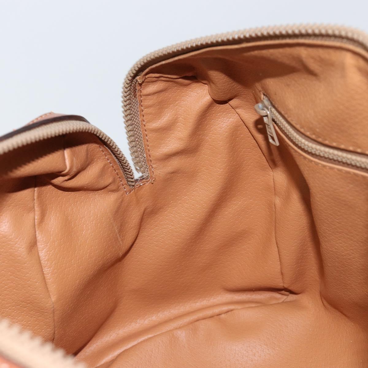 CELINE Macadam Canvas Hand Bag PVC Leather Beige Gold Auth 148900