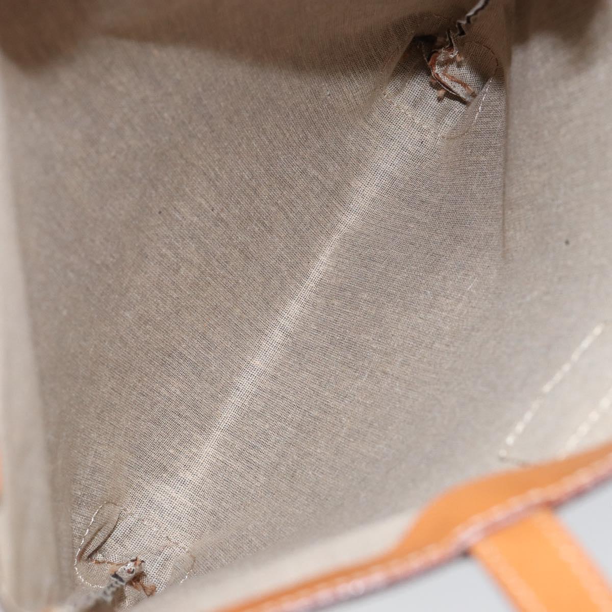 CELINE Macadam Canvas Tote Bag PVC Leather Brown Gold Auth 148902