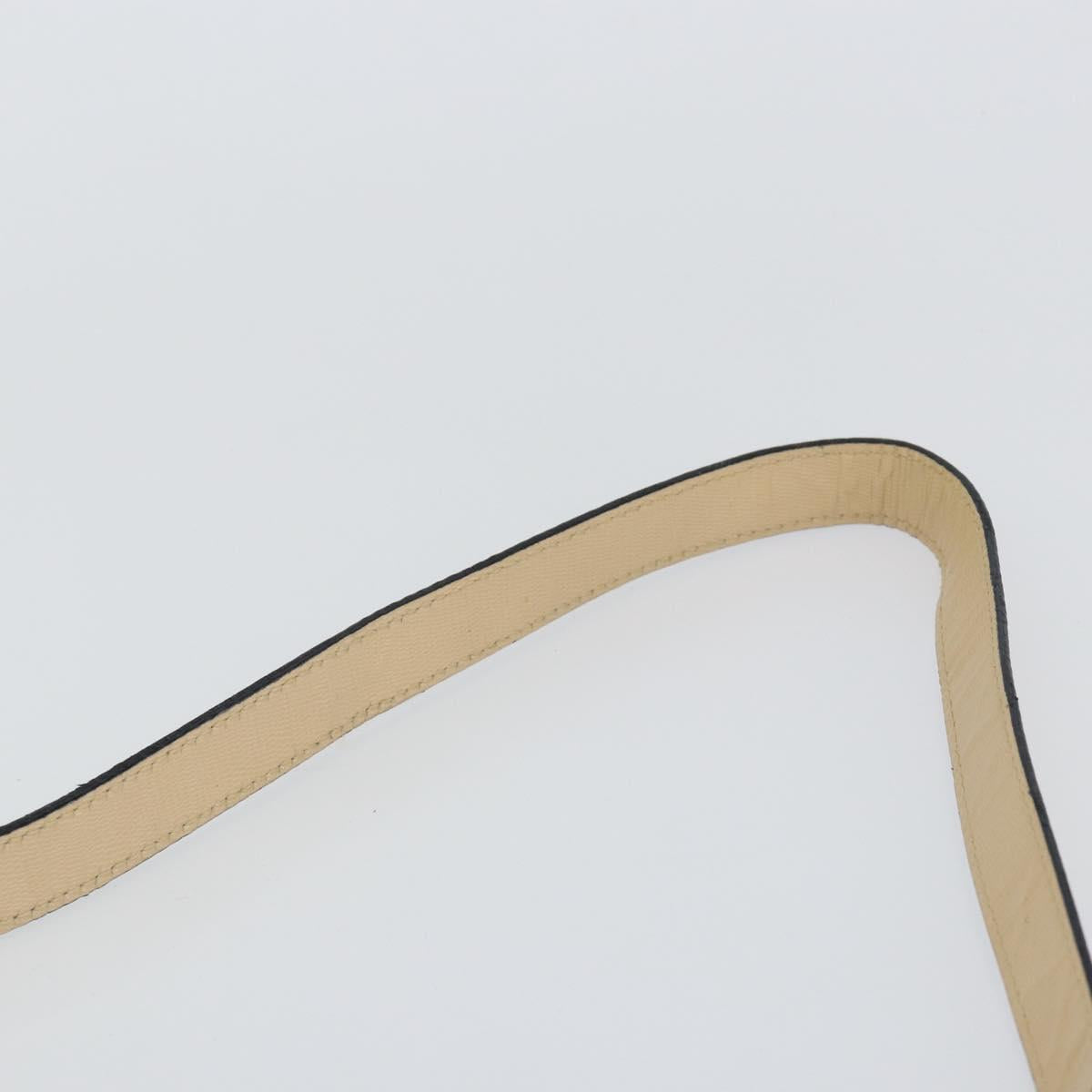 CELINE Circle Hand Bag Leather 2way Beige Gold Auth 148905