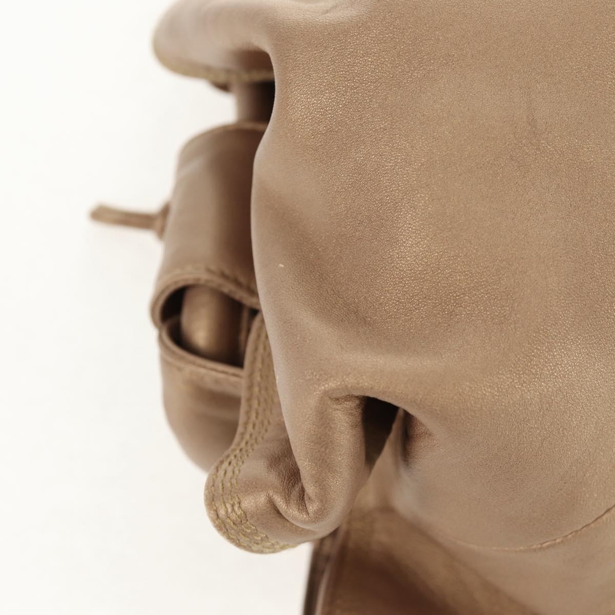 LOEWE Anagram Nappa Aire Hand Bag Leather Champagne Gold Auth 148908V