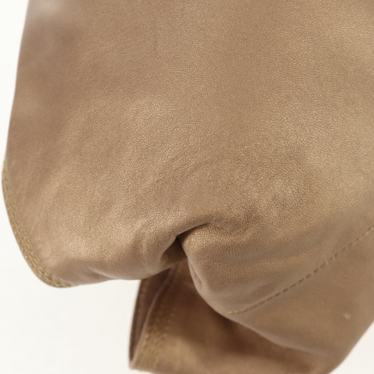 LOEWE Anagram Nappa Aire Hand Bag Leather Champagne Gold Auth 148908V