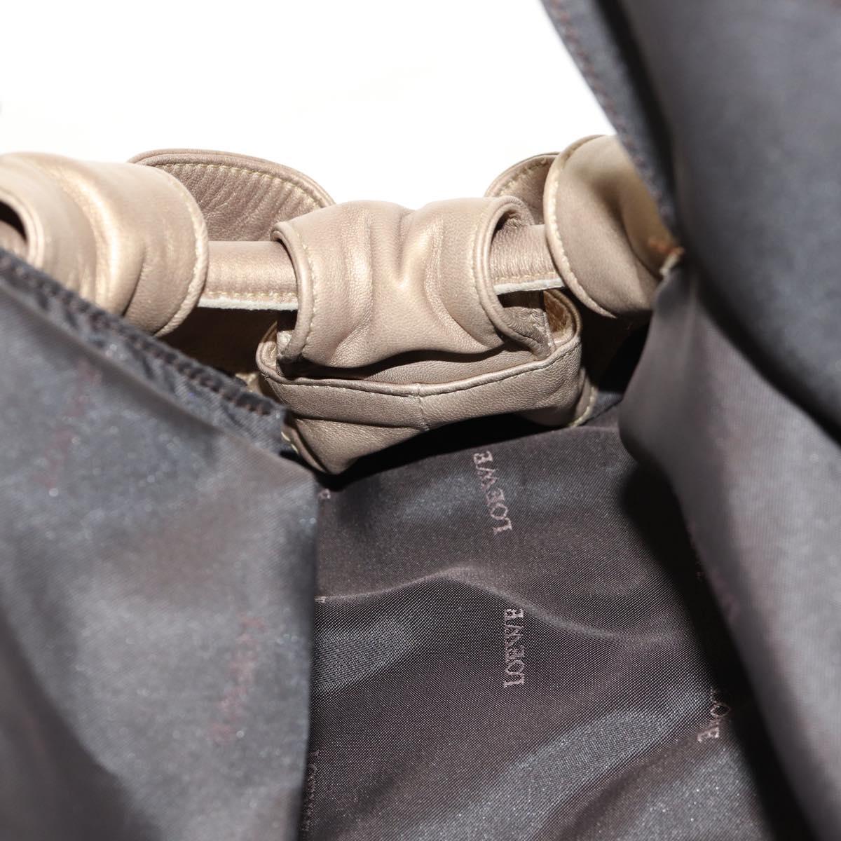 LOEWE Anagram Nappa Aire Hand Bag Leather Champagne Gold Auth 148908V