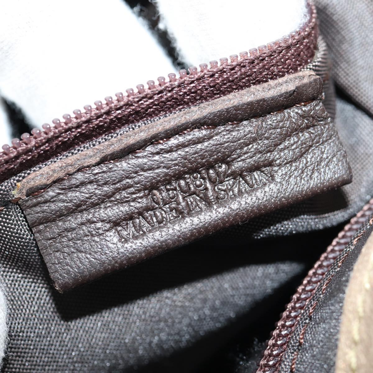 LOEWE Anagram Nappa Aire Hand Bag Leather Champagne Gold Auth 148908V