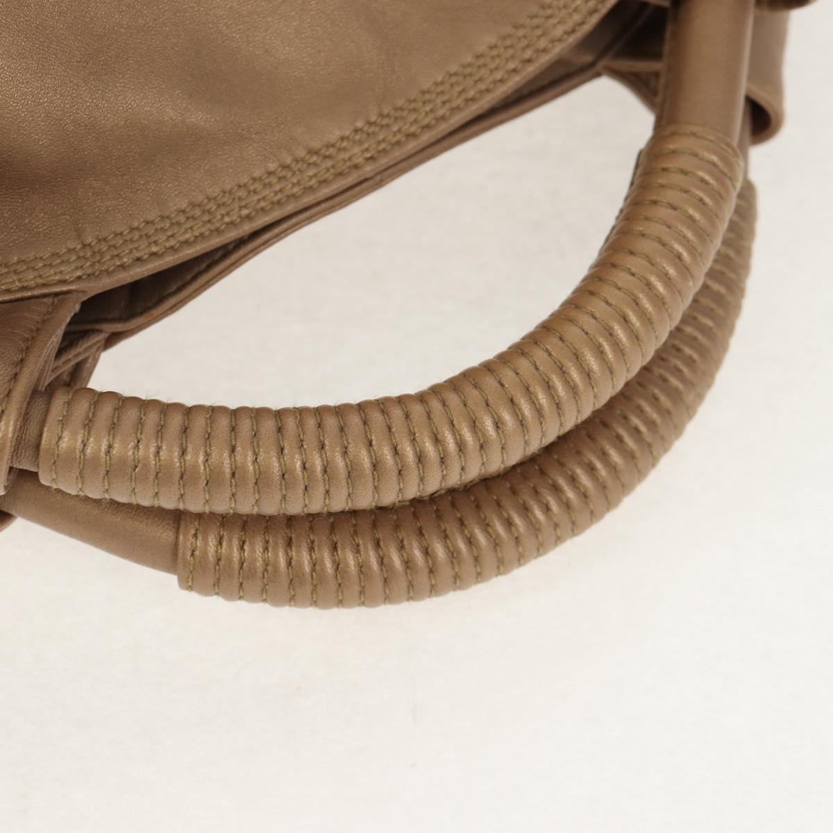 LOEWE Anagram Nappa Aire Hand Bag Leather Champagne Gold Auth 148908V