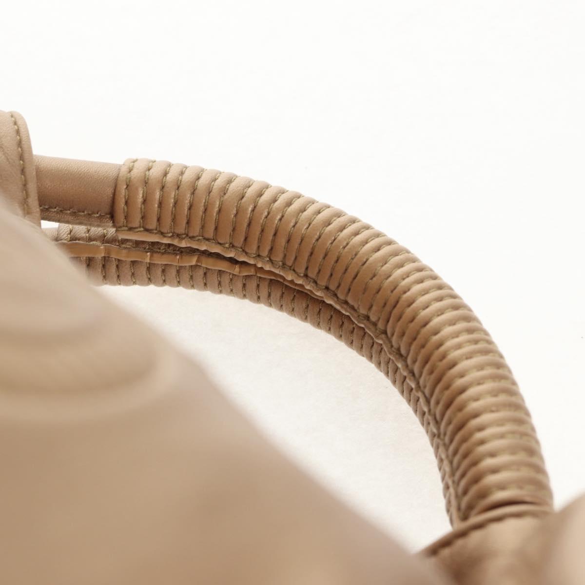 LOEWE Anagram Nappa Aire Hand Bag Leather Champagne Gold Auth 148908V