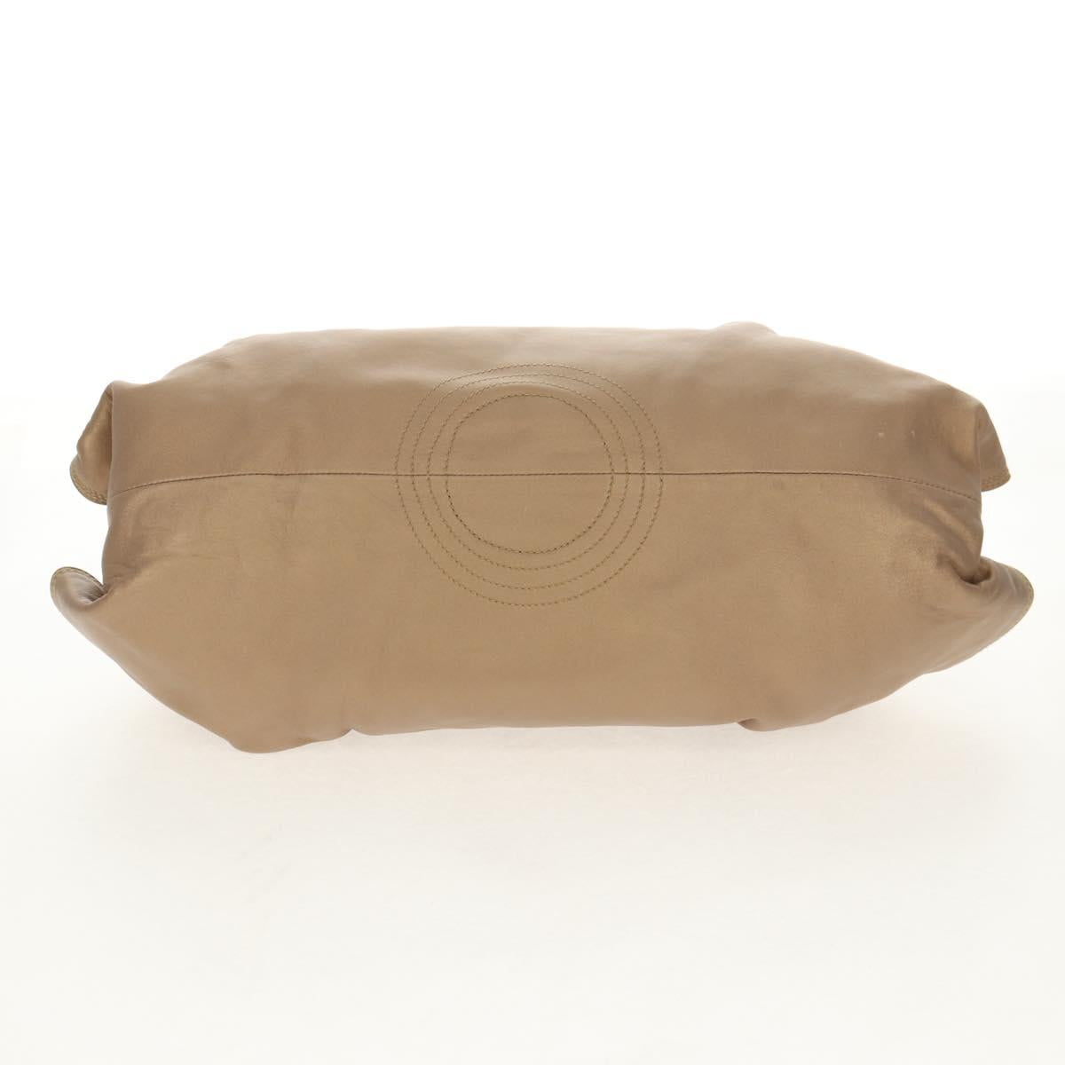 LOEWE Anagram Nappa Aire Hand Bag Leather Champagne Gold Auth 148908V