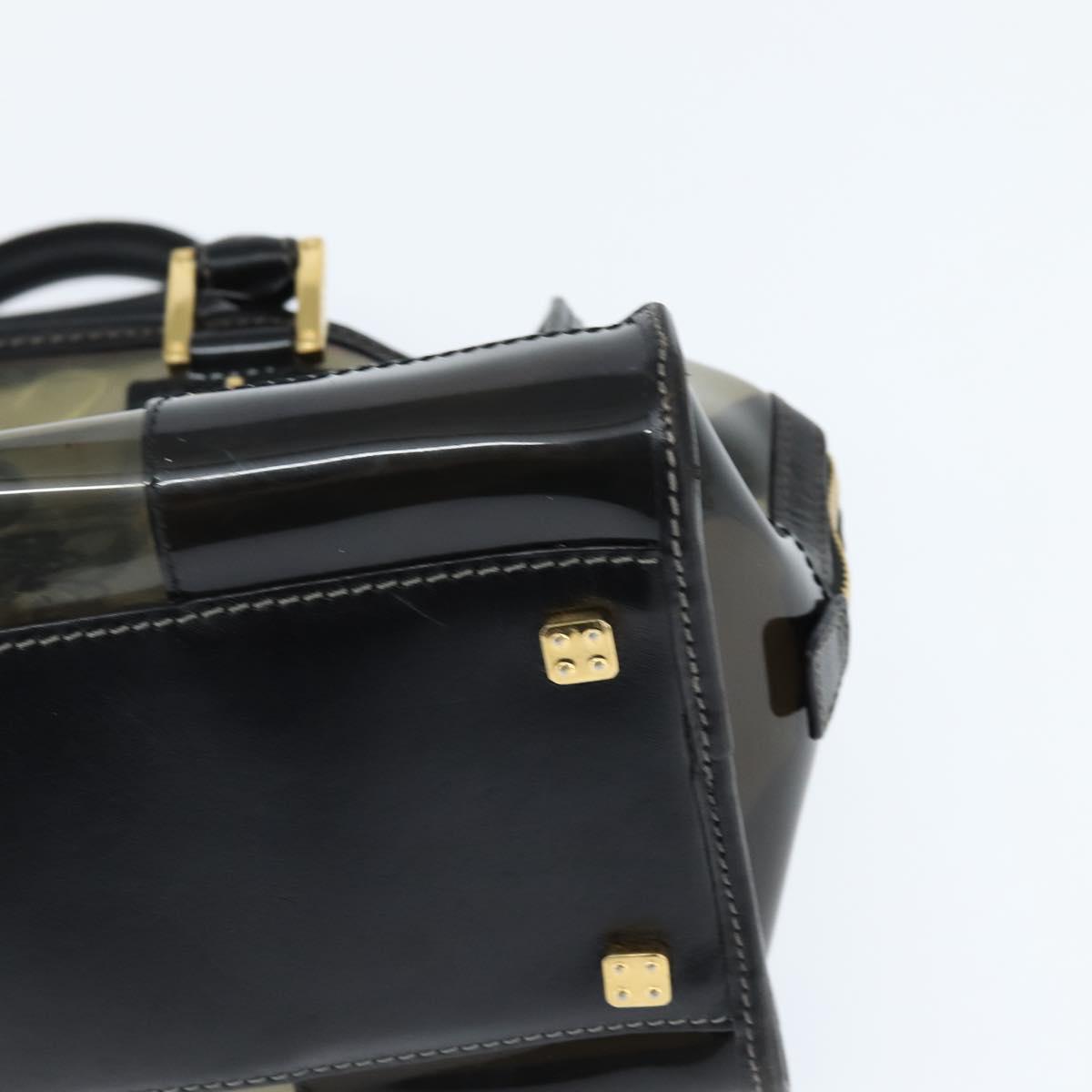 LOEWE Anagram Americana 28 Hand Bag Vinyl Black Auth 148911