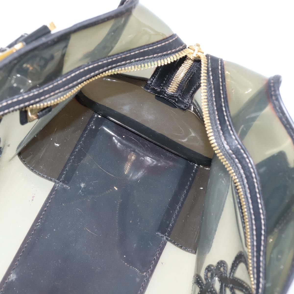 LOEWE Anagram Americana 28 Hand Bag Vinyl Black Auth 148911