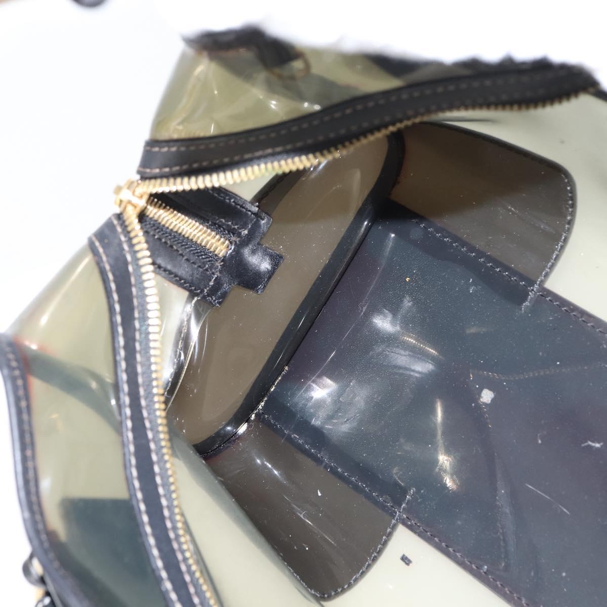 LOEWE Anagram Americana 28 Hand Bag Vinyl Black Auth 148911