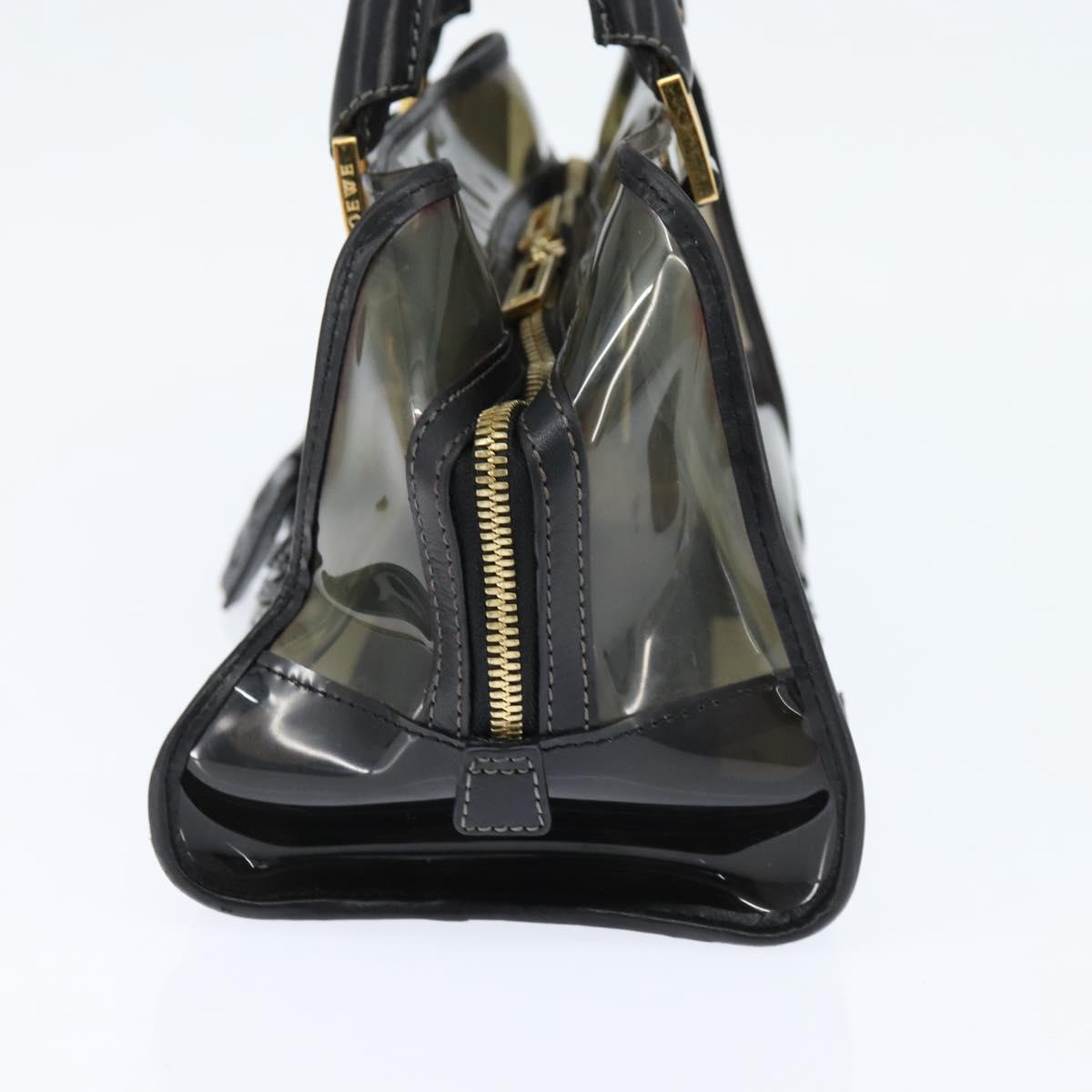 LOEWE Anagram Americana 28 Hand Bag Vinyl Black Auth 148911