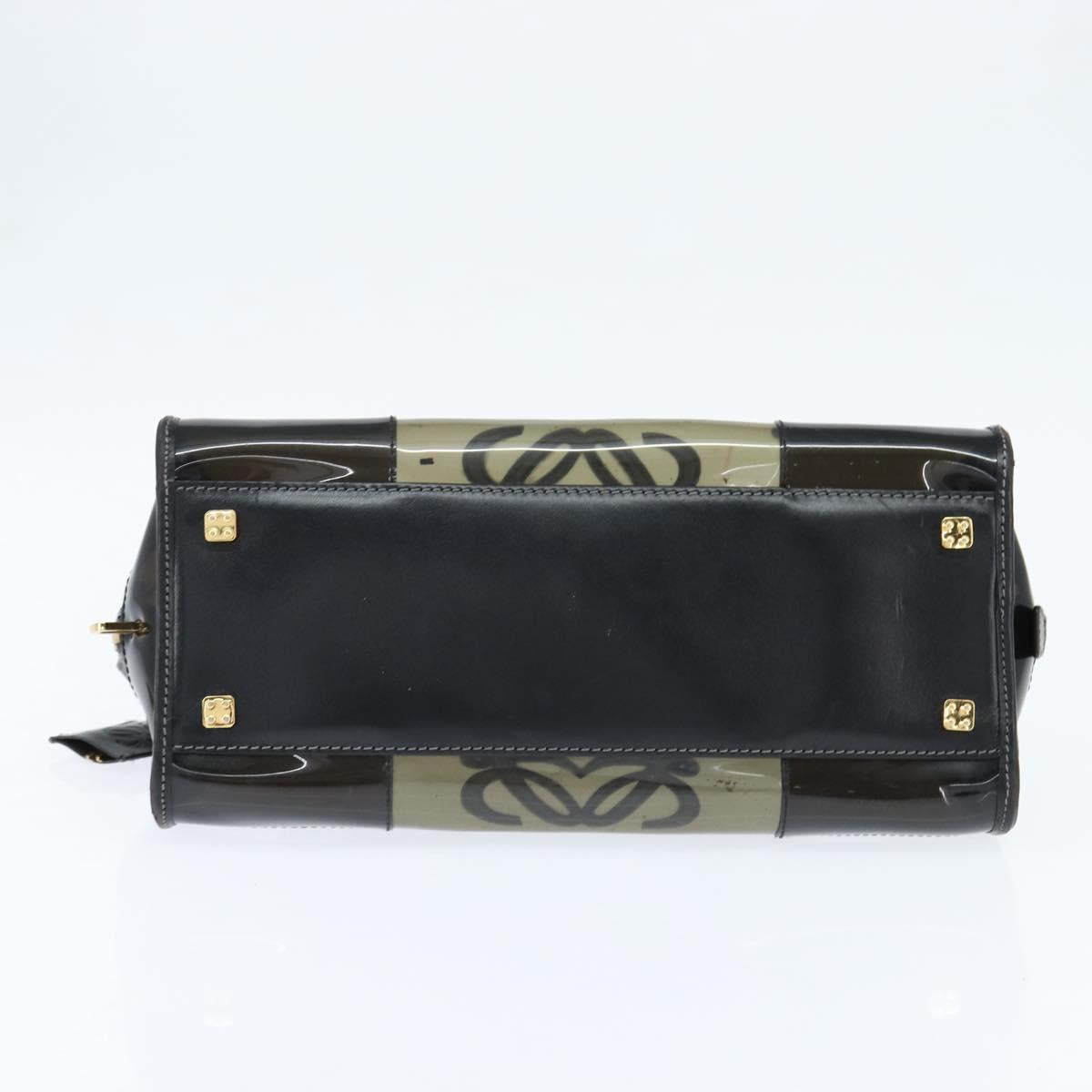 LOEWE Anagram Americana 28 Hand Bag Vinyl Black Auth 148911