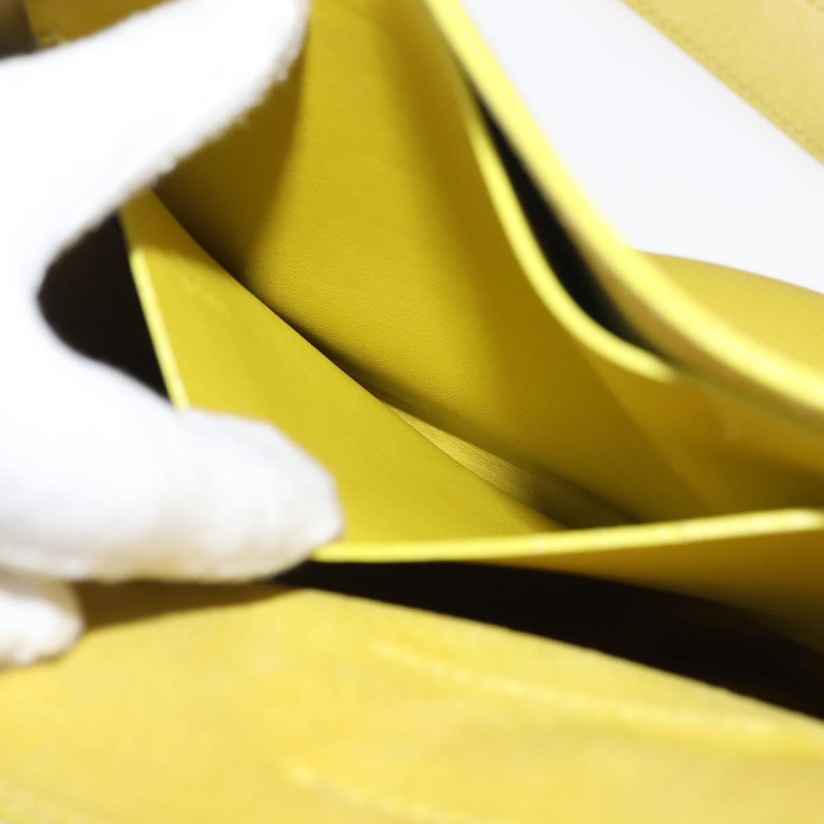 CELINE Big bag Bucket Shoulder Bag Leather Yellow Silver Auth 148918