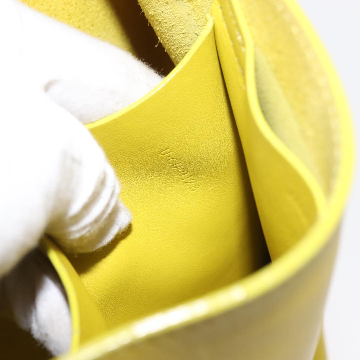 CELINE Big bag Bucket Shoulder Bag Leather Yellow Silver Auth 148918