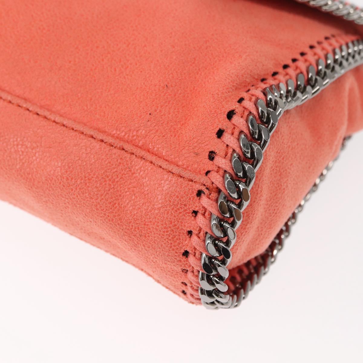 Stella MacCartney Falabella Chain Bag Polyester Orange Silver 364519 Auth 148919