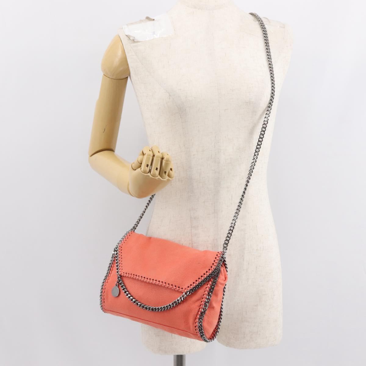 Stella MacCartney Falabella Chain Bag Polyester Orange Silver 364519 Auth 148919