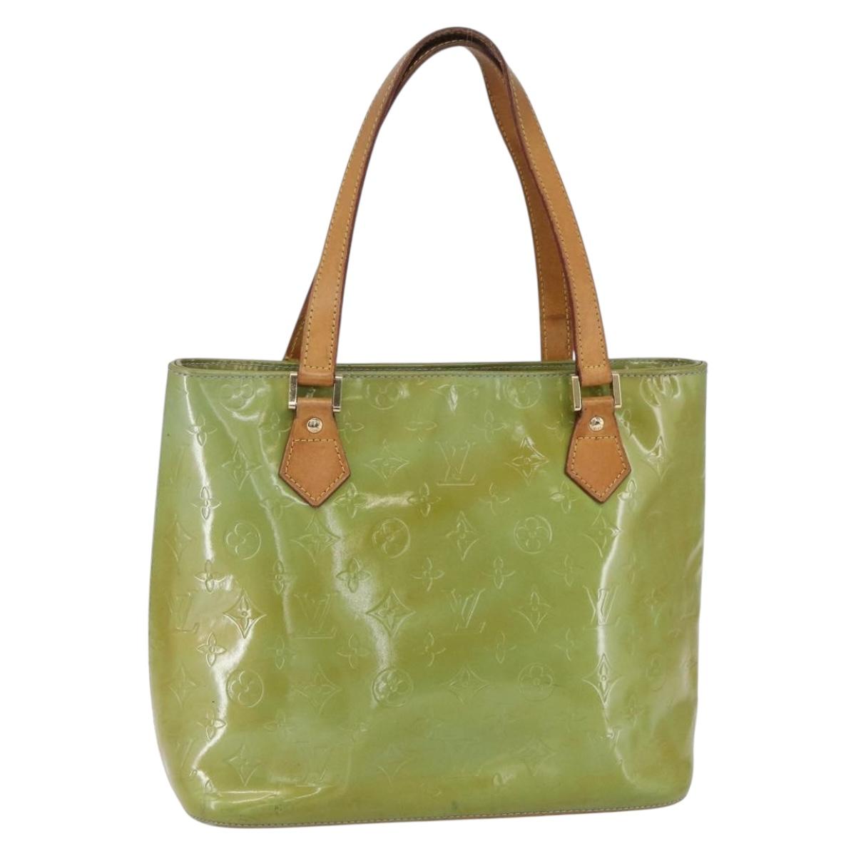 LOUIS VUITTON Monogram Vernis Houston Hand Bag Baby Blue M91005 LV Auth 148922