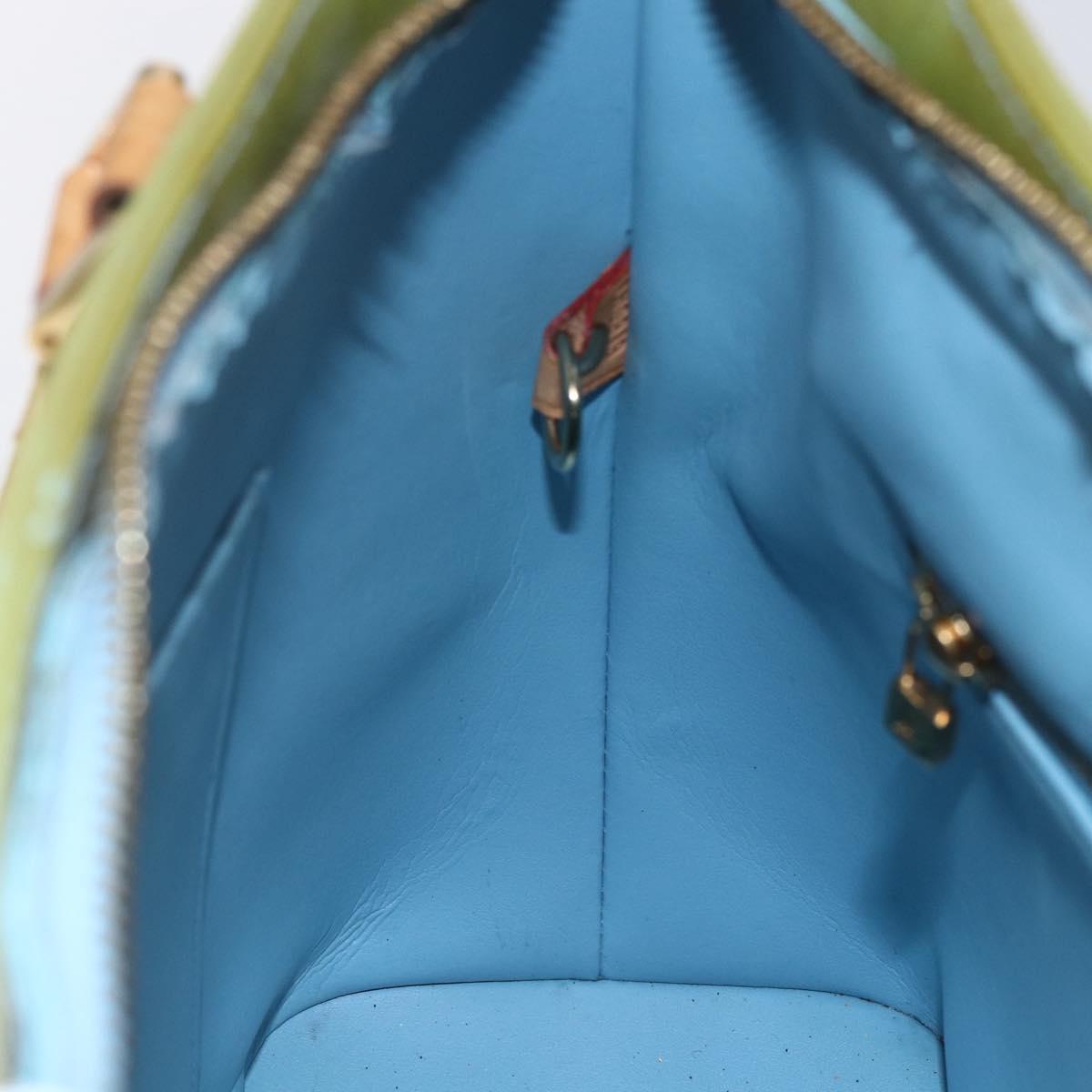 LOUIS VUITTON Monogram Vernis Houston Hand Bag Baby Blue M91005 LV Auth 148922