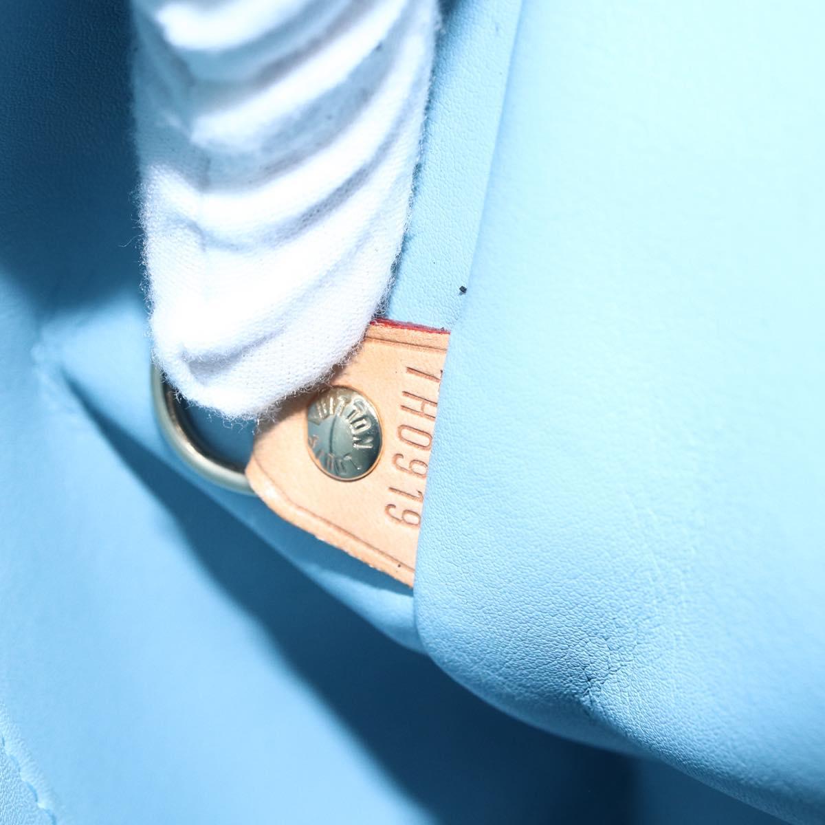 LOUIS VUITTON Monogram Vernis Houston Hand Bag Baby Blue M91005 LV Auth 148922