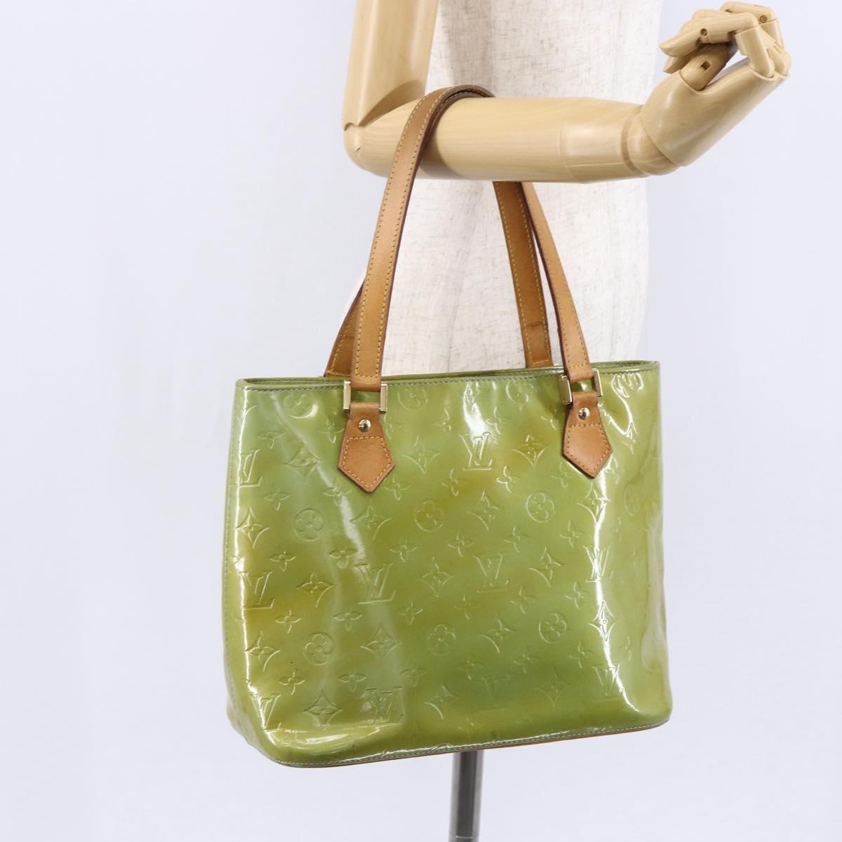 LOUIS VUITTON Monogram Vernis Houston Hand Bag Baby Blue M91005 LV Auth 148922